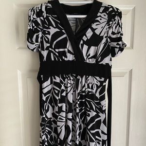 Black and White Tie Back Dress